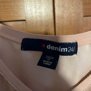 22/24 24/7 denim Blush pink velvet tank top